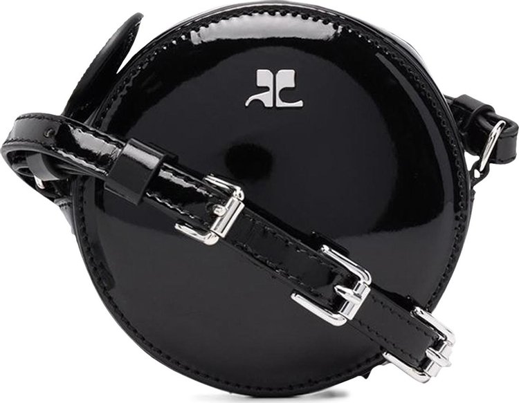Courrèges Patent Mirror Circle Bag 'Black'
