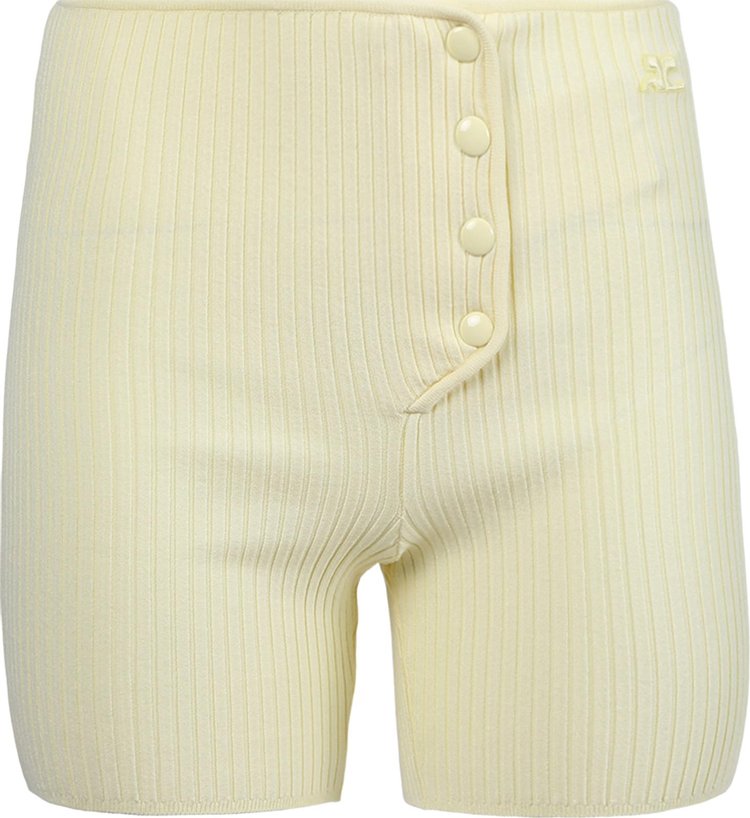 Courrèges Rib Knit Short 'Pastel Yellow'