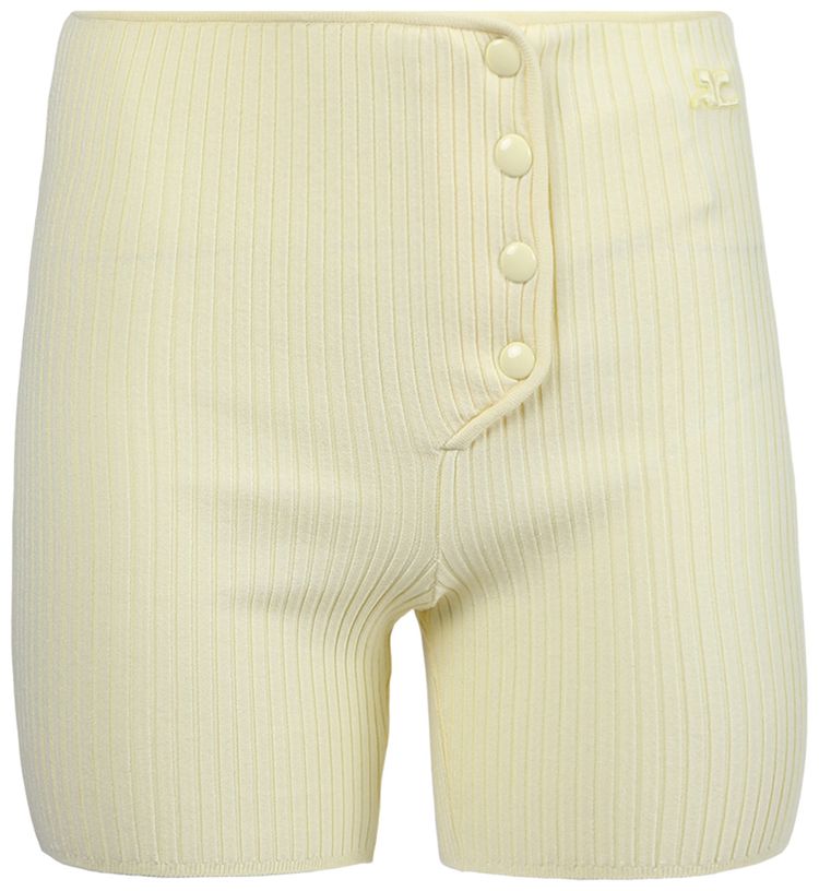 Courreges Rib Knit Short Pastel Yellow