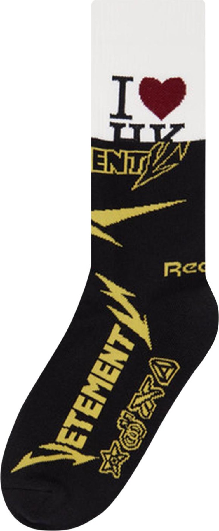 Vetements Cut-Up Metal Socks 'Black/White/Yellow'