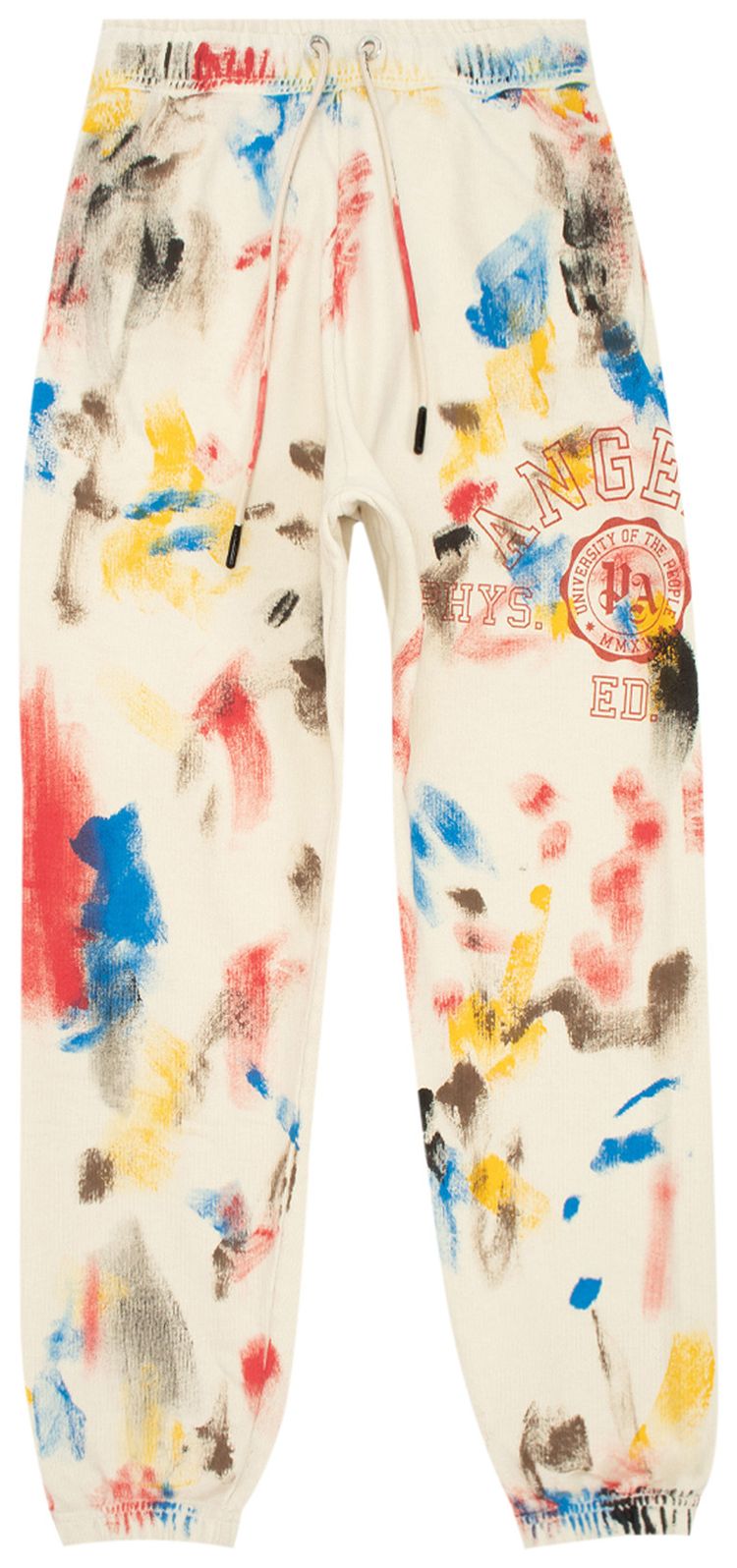 Palm Angels Painted College Sweatpants Off WhiteRed