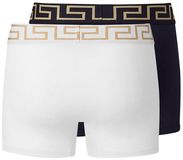 Versace Greca Border Long Trunks 2 Pack WhiteBlue