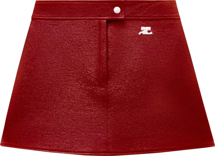 Courreges Vinyl Mini Skirt Red