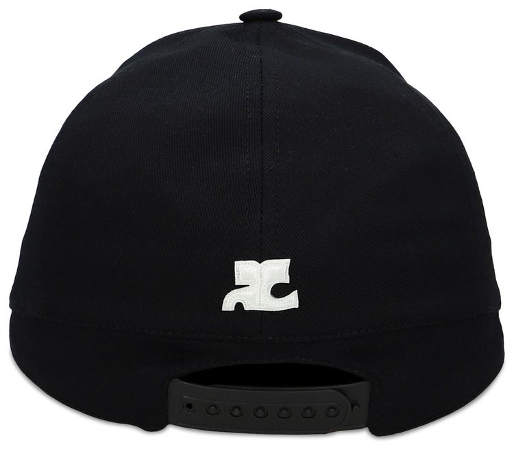 Courreges Cotton Low Cap Black