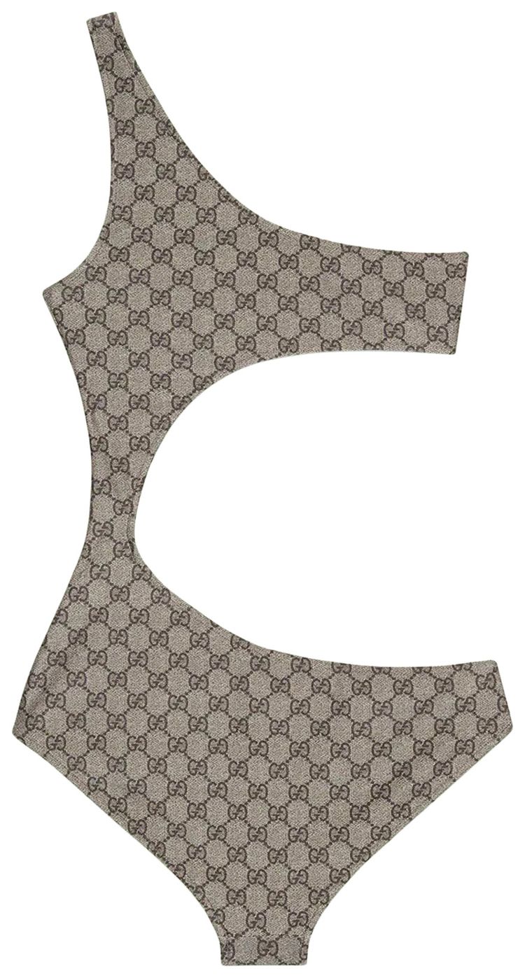 Gucci GG Stretch Jersey Swimsuit BeigeEbony