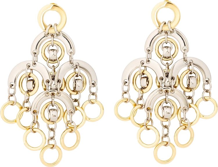 Paco Rabanne Sphere Chand Drop Earring 'Silver/Gold'