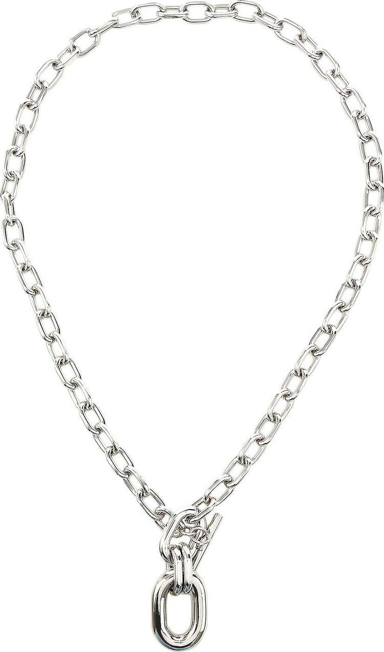 Paco Rabanne Toggle Chain Pendant Necklace Silver