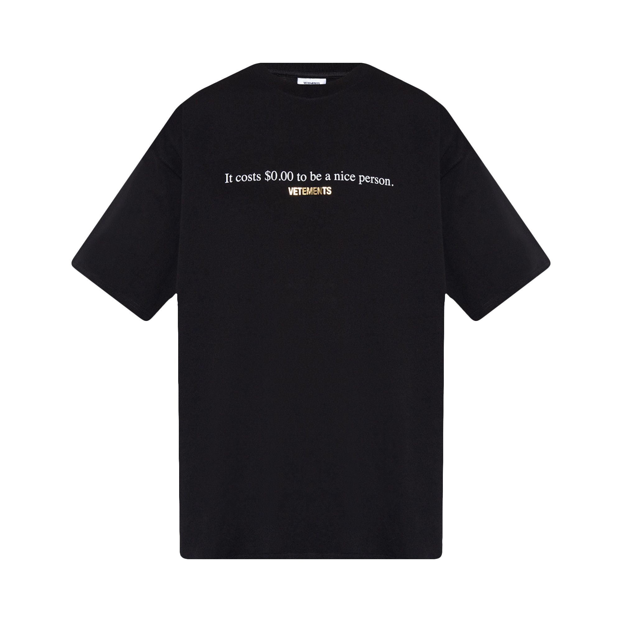 Buy Vetements Nice Person T-Shirt 'Black' - UA53TR400B BLAC | GOAT