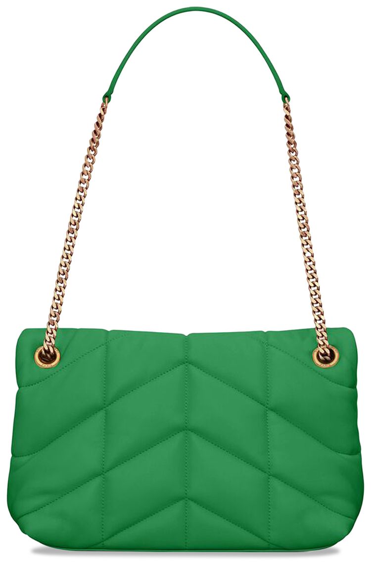 Saint Laurent Puffer Small Chain Bag Emerald Green