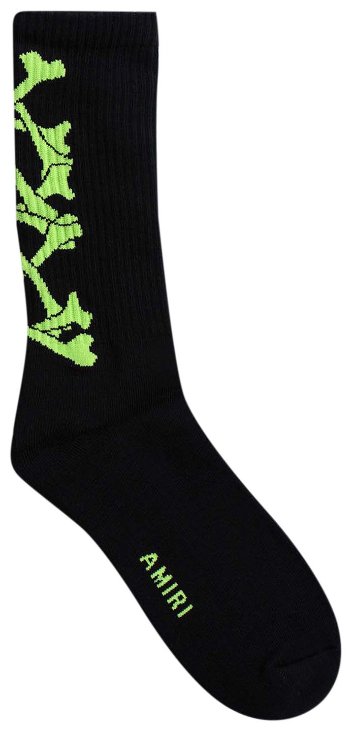 Amiri Stacked Bones Socks BlackLime