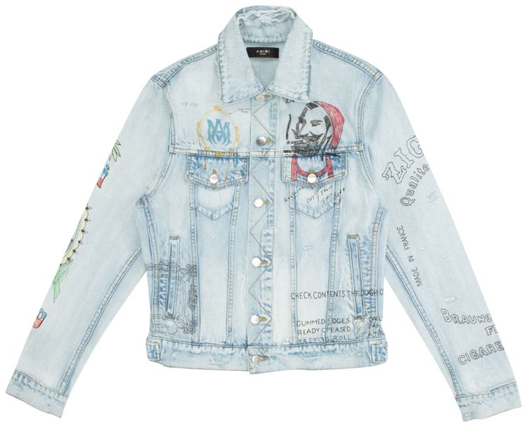 Amiri Zig Zag Trucker Light Indigo