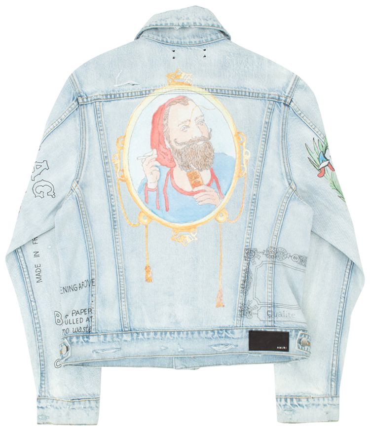 Amiri Zig Zag Trucker Light Indigo