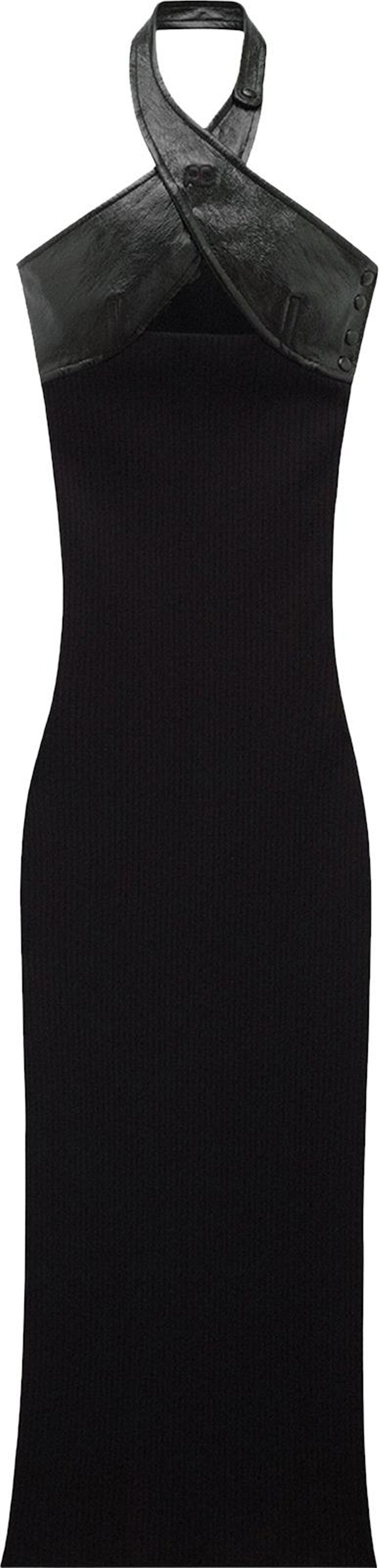 Courrèges Vinyl Knit Criss Cross Dress 'Black'