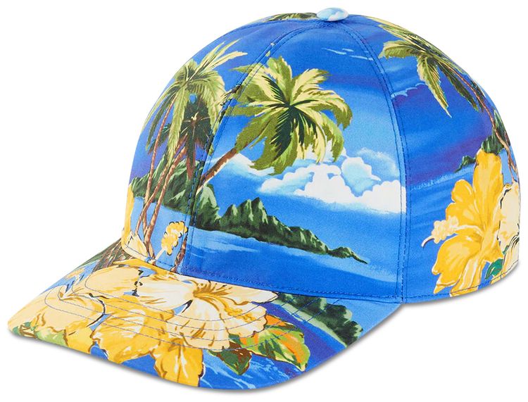 Gucci Palms And Floral Print Baseball Hat Multicolor
