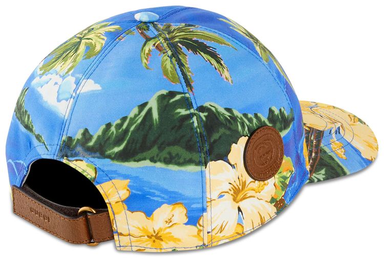 Gucci Palms And Floral Print Baseball Hat Multicolor