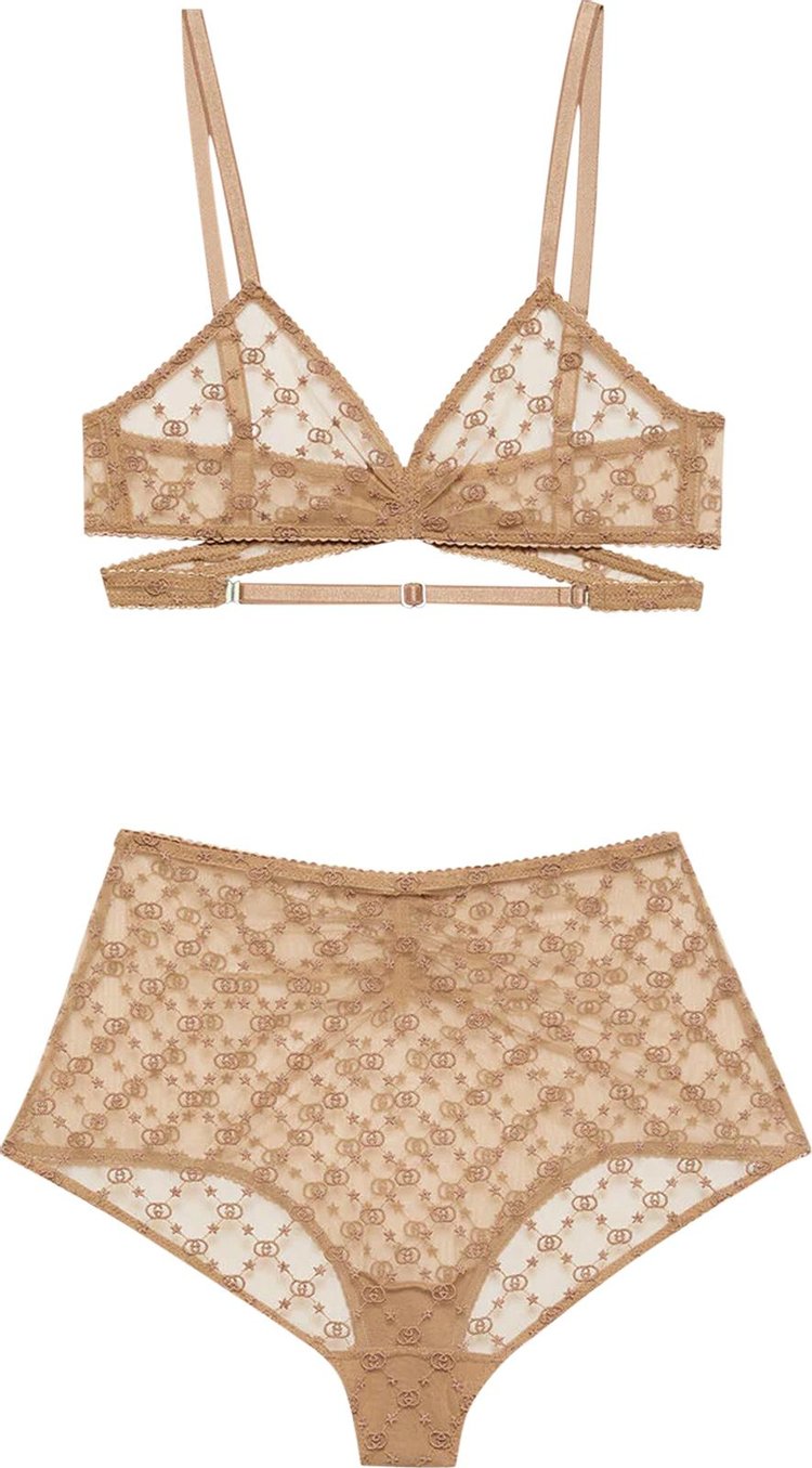 Gucci - GG Star tulle bra and underwear set Gucci