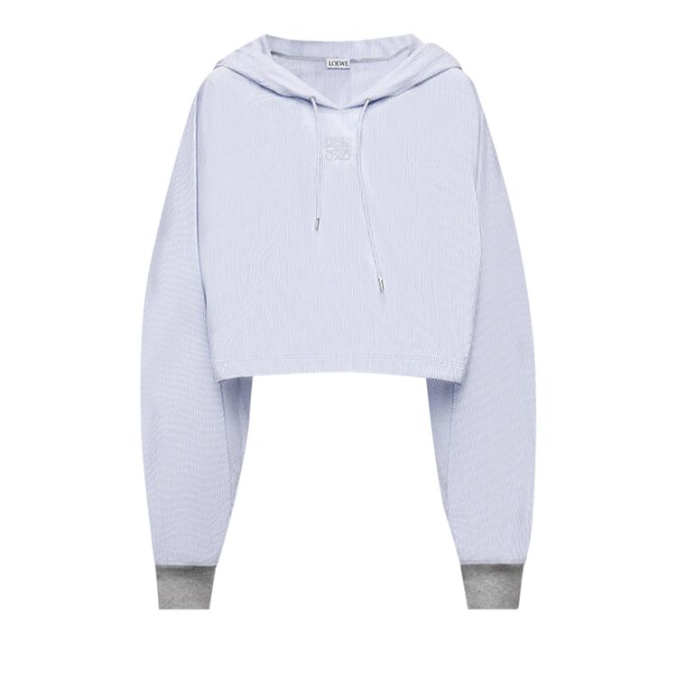 Loewe Striped Hooded Top WhiteBlue