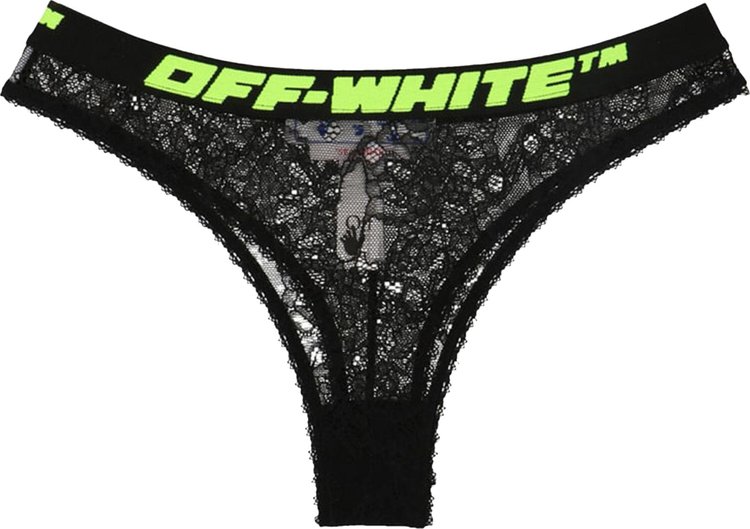 Off-White Logo Band Lace Thong 'Black'