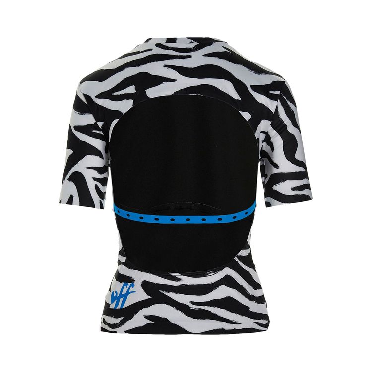 Off White Zebra Print Open Back Top White Black