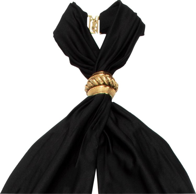 Saint Laurent Jeweled Halter Jumpsuit Black