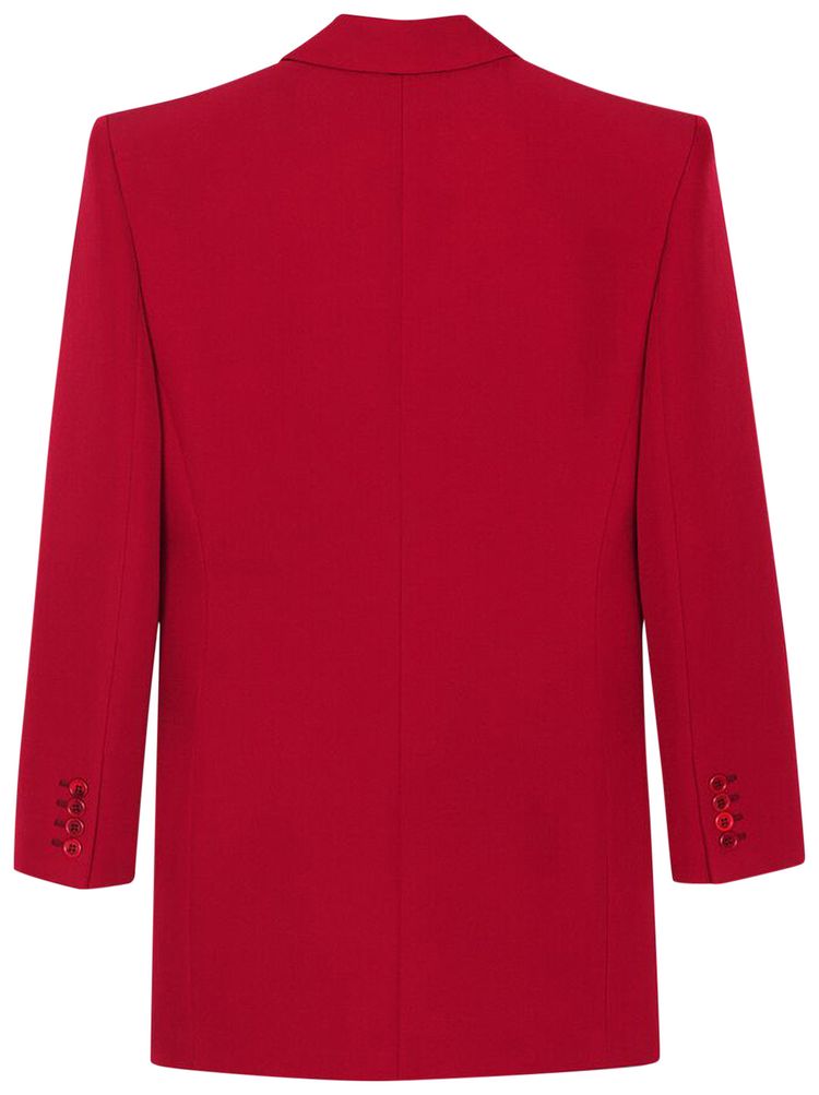 Saint Laurent Double Breasted Tailored Dress Red
