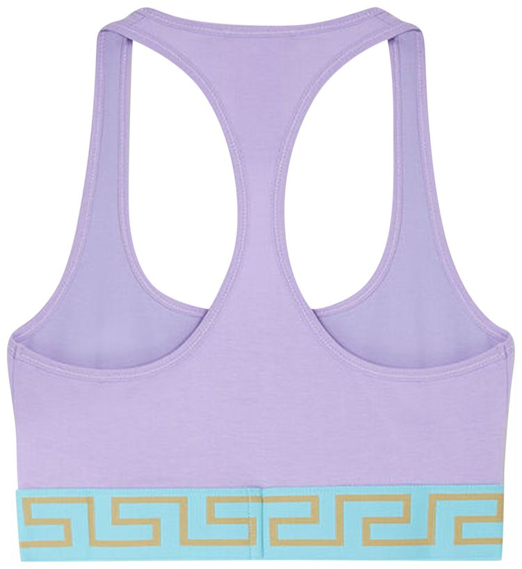 Versace Greca Border Sports Bra Lilac