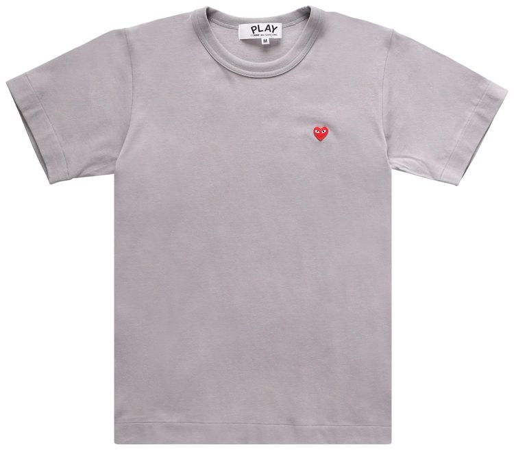Comme des Garcons PLAY Small Red Heart Tee Grey