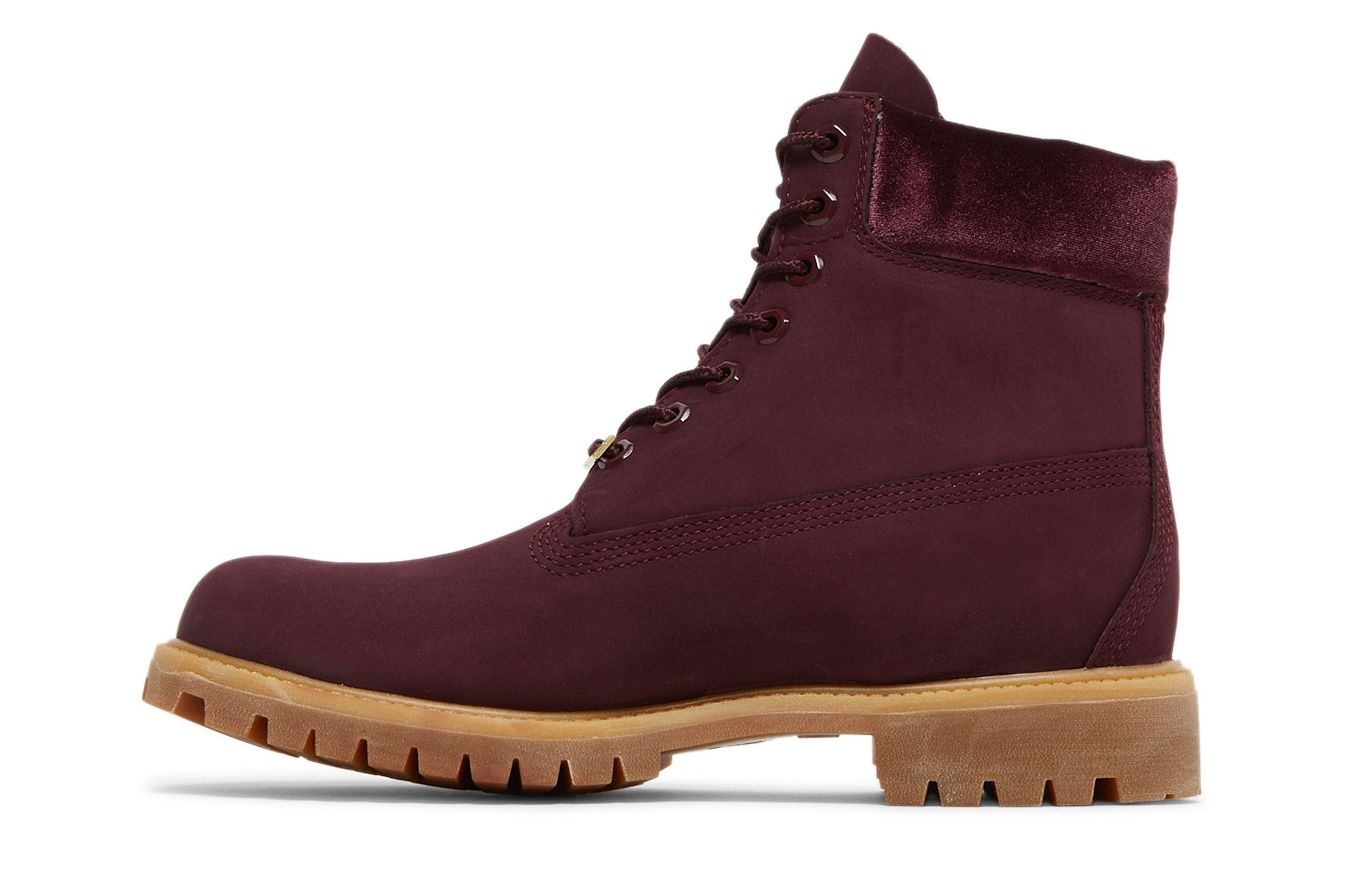 Burgundy velvet timberland boots store