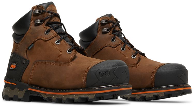 Timberland Boondock 6 Inch Composite Toe Waterproof Work Boot Brown Oiled Distressed
