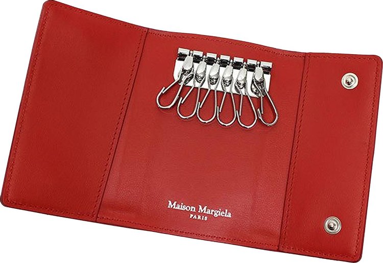 Maison Margiela Calf Leather Key Holder Red