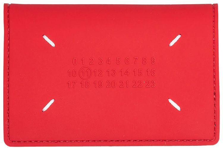 Maison Margiela Calf Leather Card Wallet Red