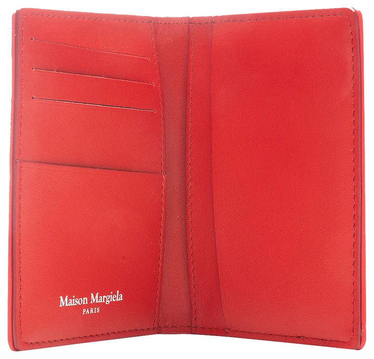 Maison Margiela Calf Leather Card Wallet Red