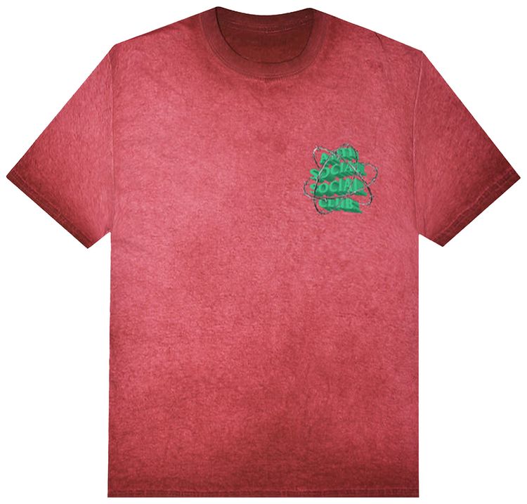 Anti Social Social Club New And Gone Tee Red Mineral Wash