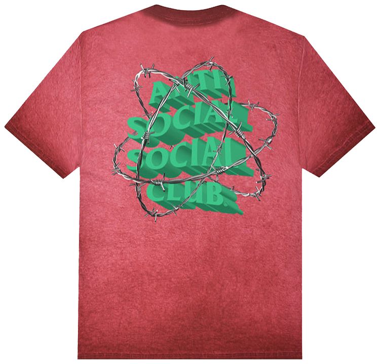 Anti Social Social Club New And Gone Tee Red Mineral Wash