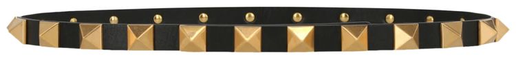 Valentino Roman Stud Leather Belt Black
