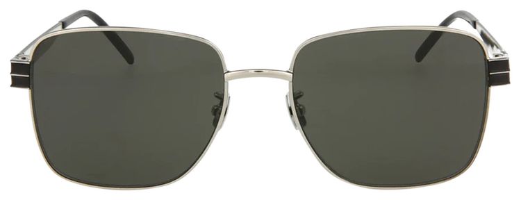 Saint Laurent Square Frame Sunglasses Metallic Silver