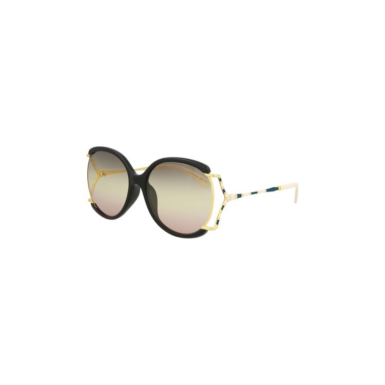 Gucci Round Frame Injection Sunglasses Black
