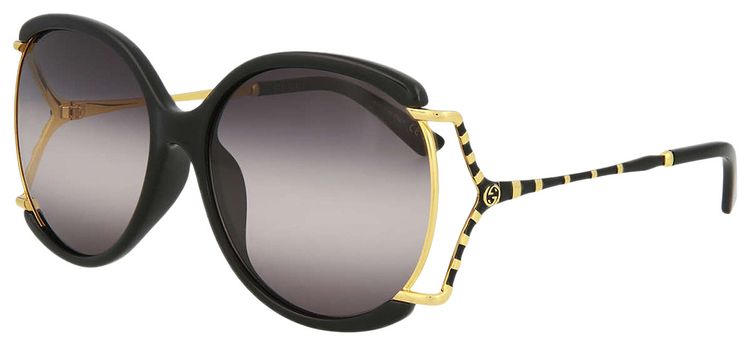 Gucci Round Frame Injection Sunglasses Black