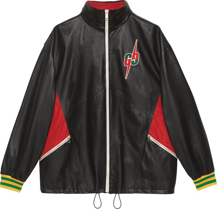 Gucci Leather Bomber Jacket 'Multicolor'