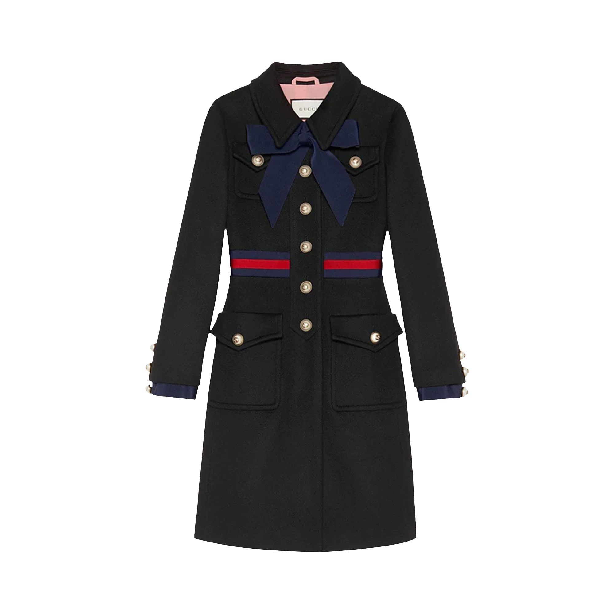 Buy Gucci Bow-Detailed Wool Coat 'Black' - 448610 ZHW03 1205