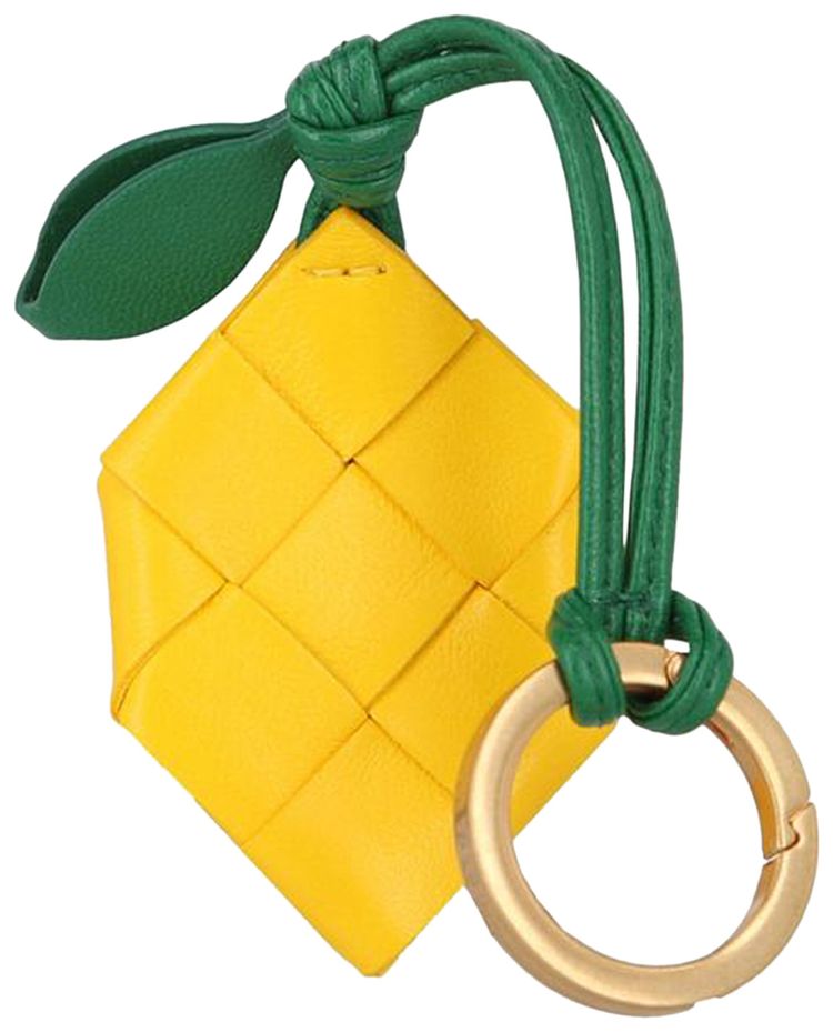 Bottega Veneta Lemon Leather Key Ring Multicolor