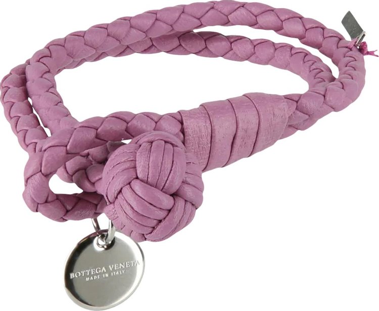 Bottega Veneta Intrecciato Leather Wrap Bracelet 'Violet'