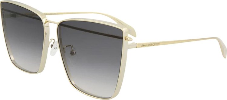 Alexander McQueen Cat Eye Frame Sunglasses Metallic Gold