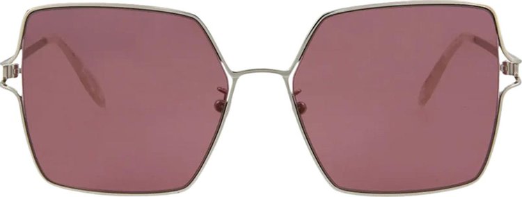 Alexander McQueen Square Frame Sunglasses 'Metallic Silver'