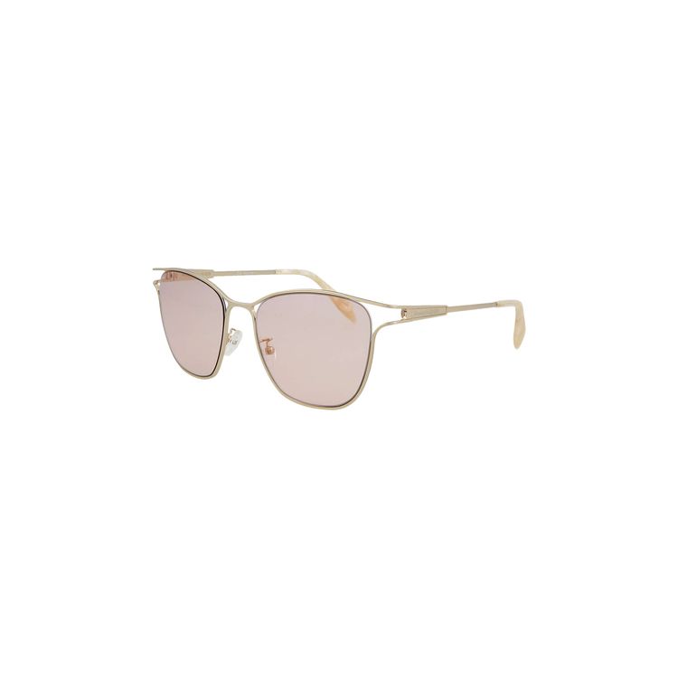 Alexander McQueen Square Frame Sunglasses Metallic Gold