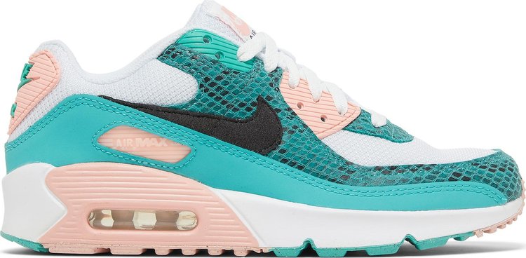 Nike Women's Air Max 90 Shoes, Size 8, White/Grey/Teal