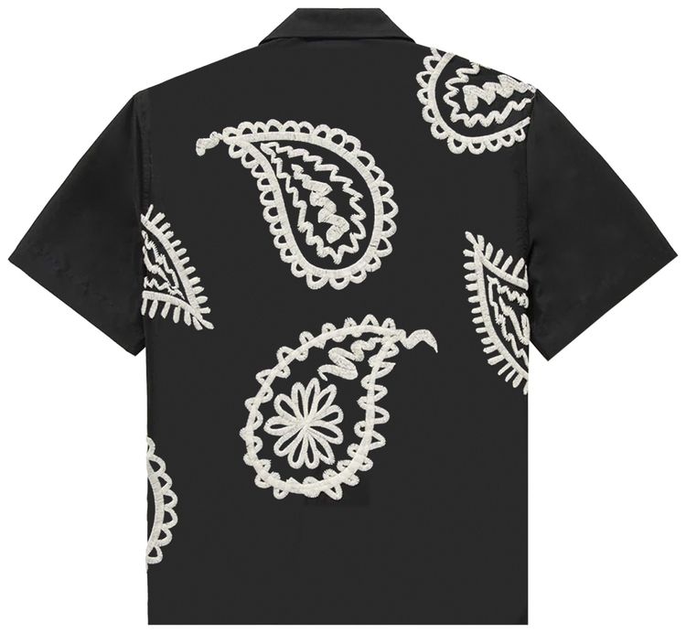 Awake NY Embroidered Paisley Poplin Shirt BlackCream