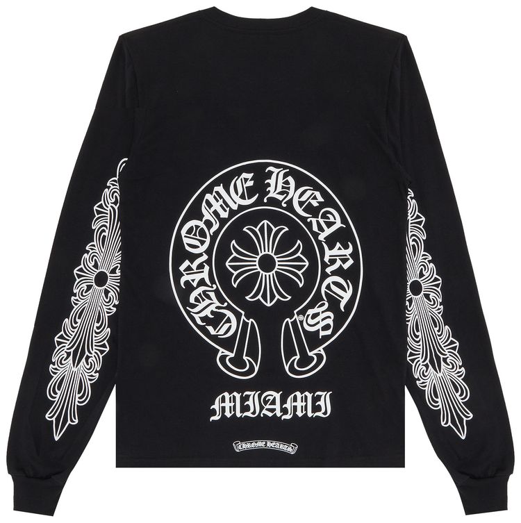 Chrome Hearts Miami Exclusive Long Sleeve T Shirt BlackWhite