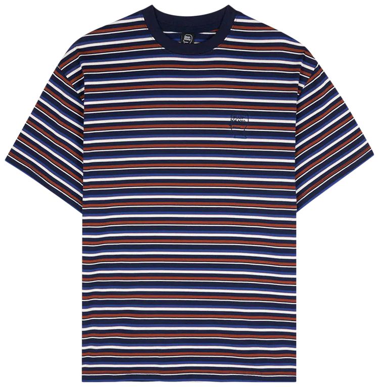 Brain Dead Nineties Blocked Striped T Shirt Navy