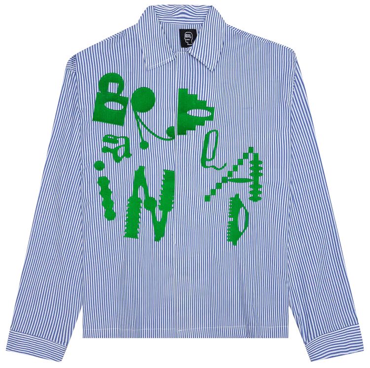 Brain Dead Gastromaniac Button Up Shirt Blue